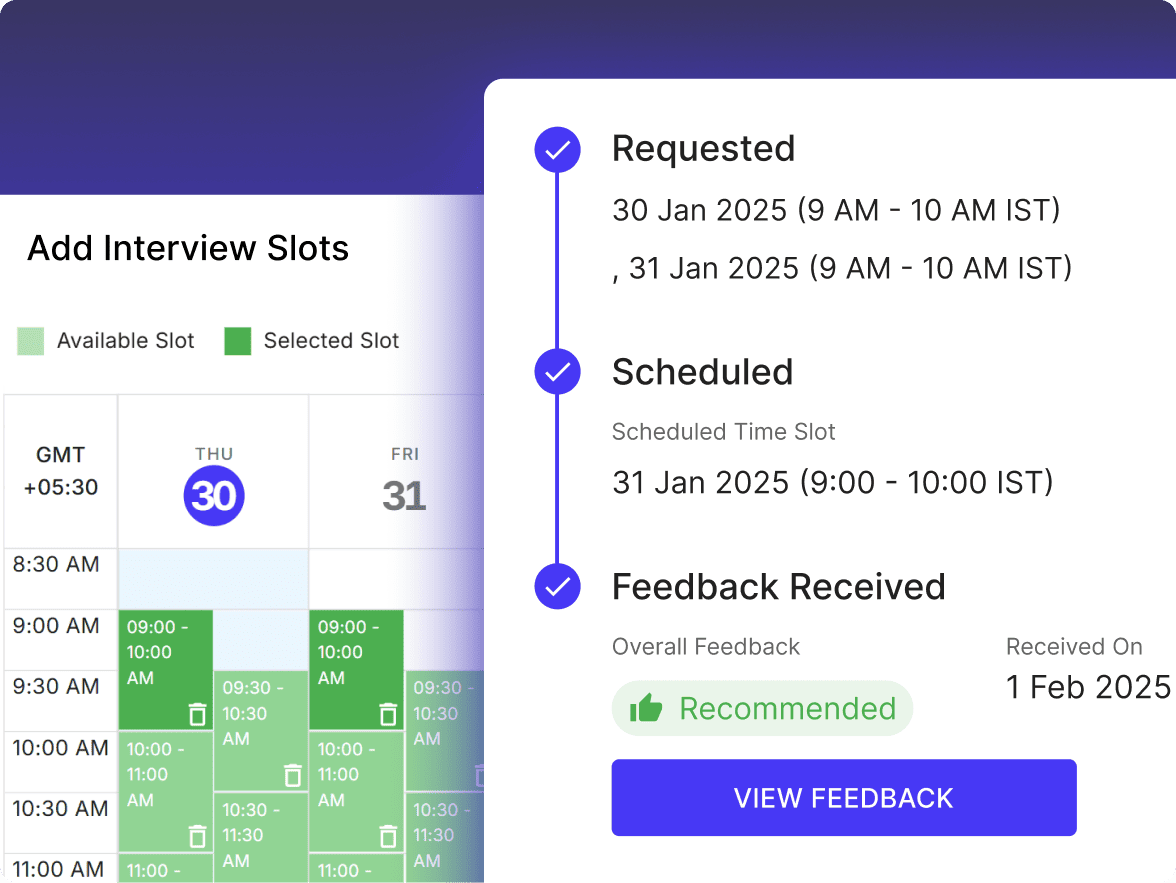 One-click interview scheduling interface