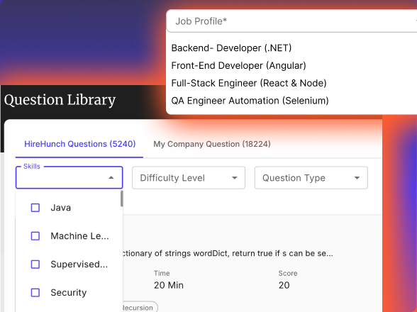 Question library interface